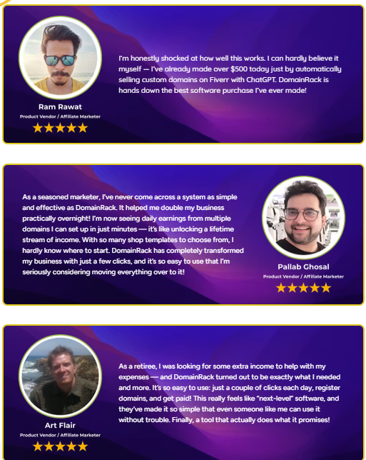 DomainRack Review real user feedback testimonial