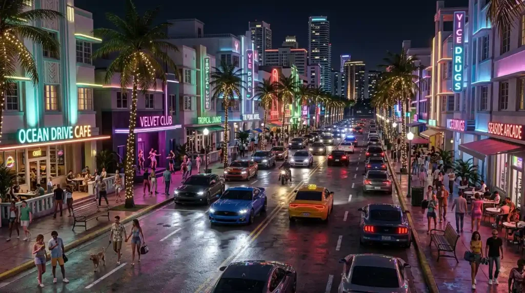 GTA 6 living world with realistic NPCs and traffic