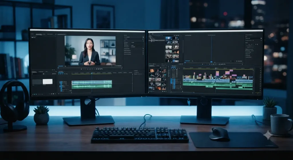 Side-by-side comparison of HeyGen and InVideo AI video editing interfaces