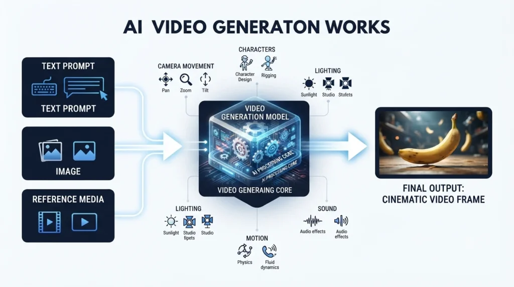 How an AI video generator turns text, images, and references into video