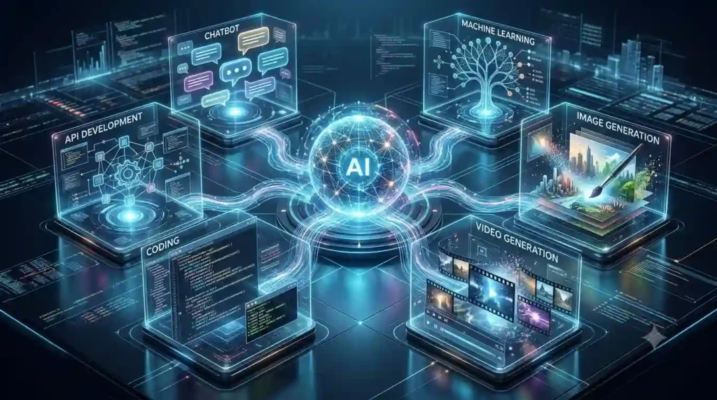 Overview of OpenAI products including ChatGPT, API, GPT models, Sora, and DALL·E