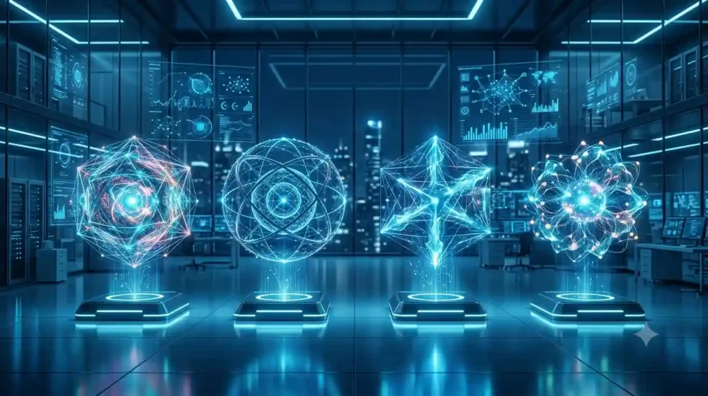 Comparison concept of OpenAI with other leading artificial intelligence platforms