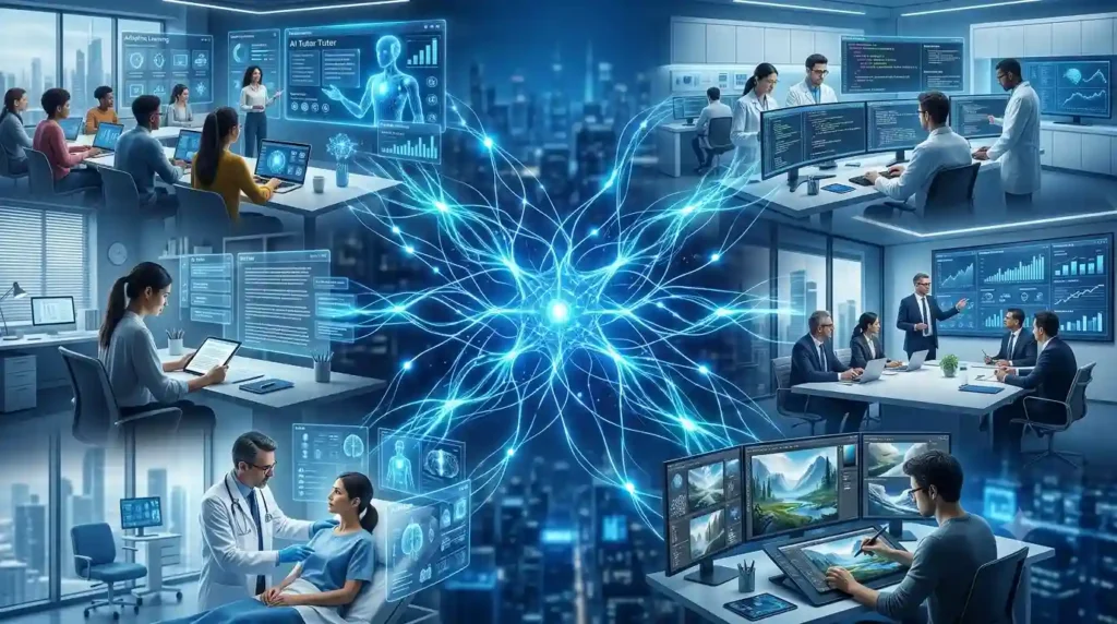 Visual representation of the key benefits of OpenAI across different industries