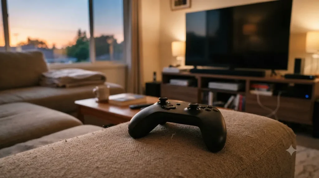 PS5 controller resting unused during the PlayStation Blackout boycott period