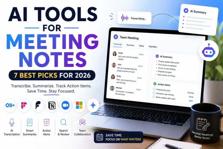 AI tools for meeting notes helping professionals organize conversations and tasks