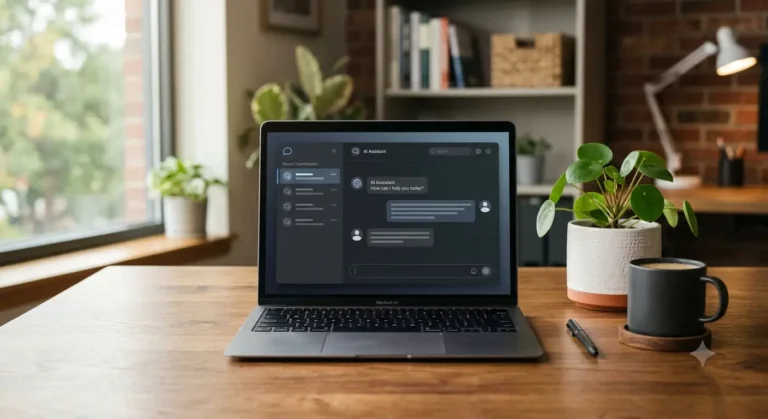 Anthropic's Claude AI conversational chatbot interface layout on a laptop screen