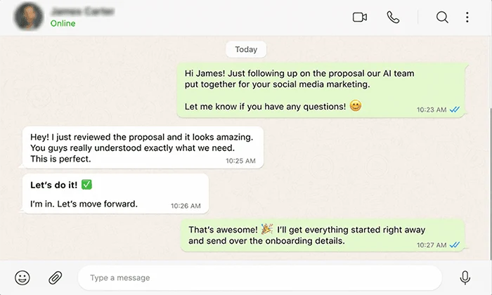 ProsperaBuilder Review: Client accepts an AI-powered business proposal