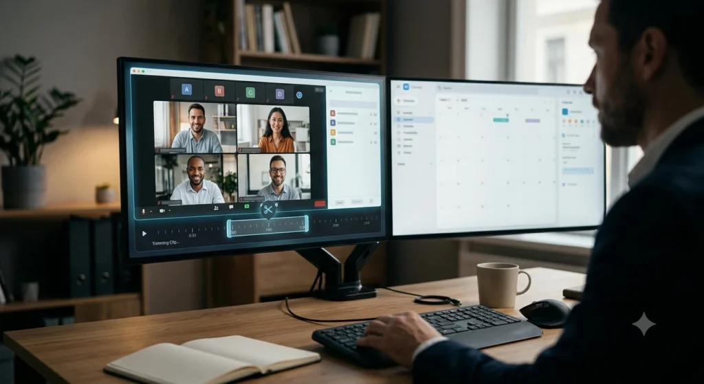 tl;dv video clipping dashboard and tldv chrome extension interface for meeting notes